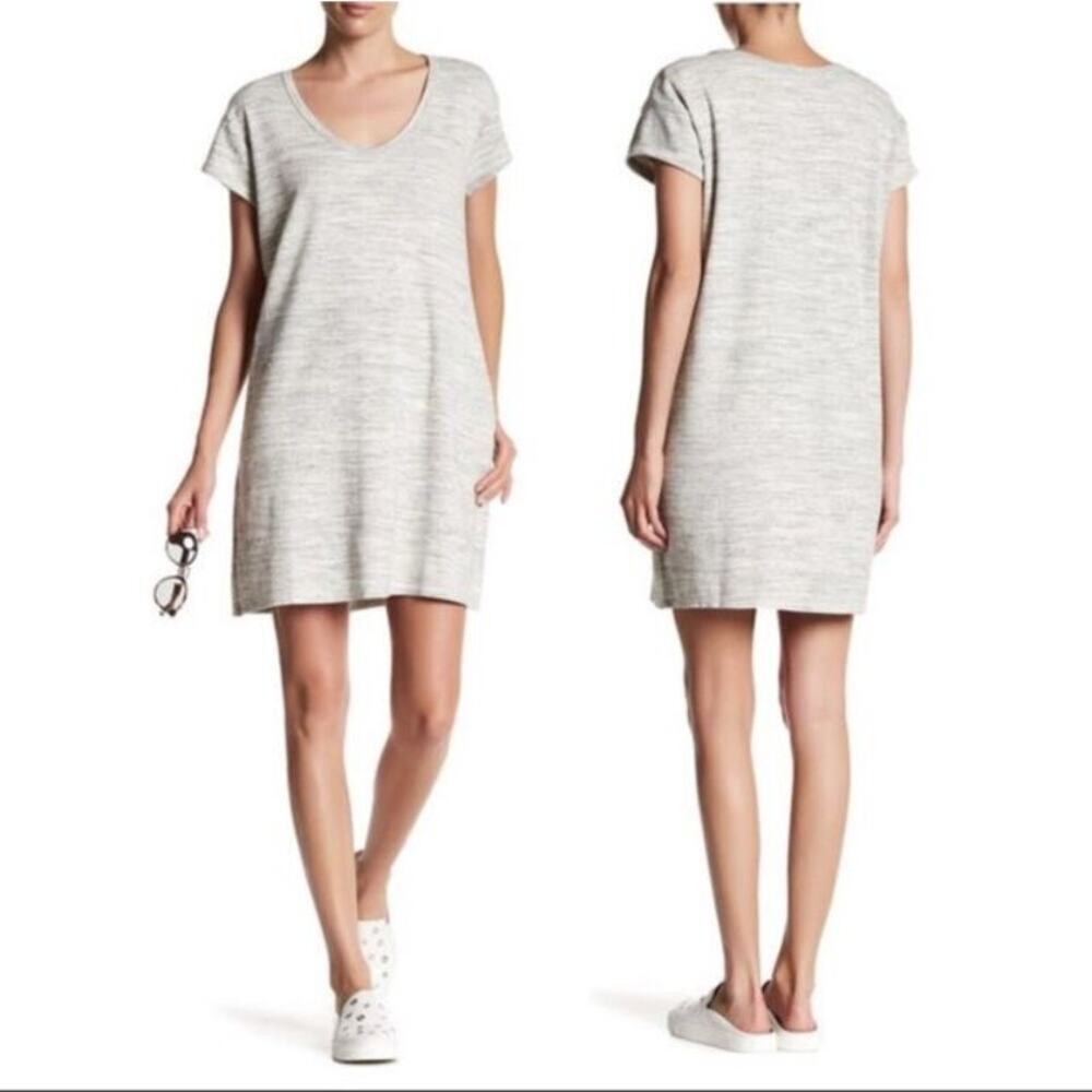 ATM Anthony Thomas Melillo V neck‎ Mini Dress Gray